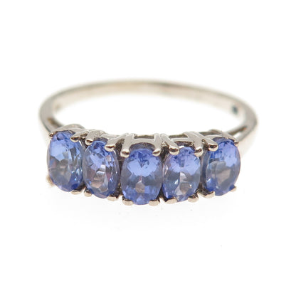 Chuck Clemency 925 Sterling Silver Real Oval-Cut Tanzanite Ring Size 7.75