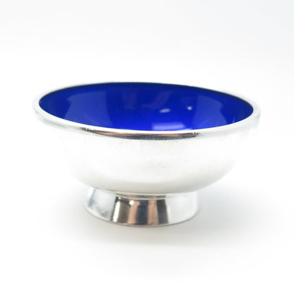MEKA 925 Sterling Silver Vintage Denmark Guilloche Enamel Salt Cellar