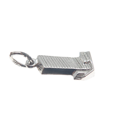 925 Sterling Silver Vintage United Nations Headquarters Minimalist Charm Pendant