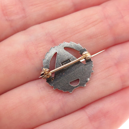 Robbins & Co. 925 Sterling Antique Enamel Woman's Society Methodist Church Pin