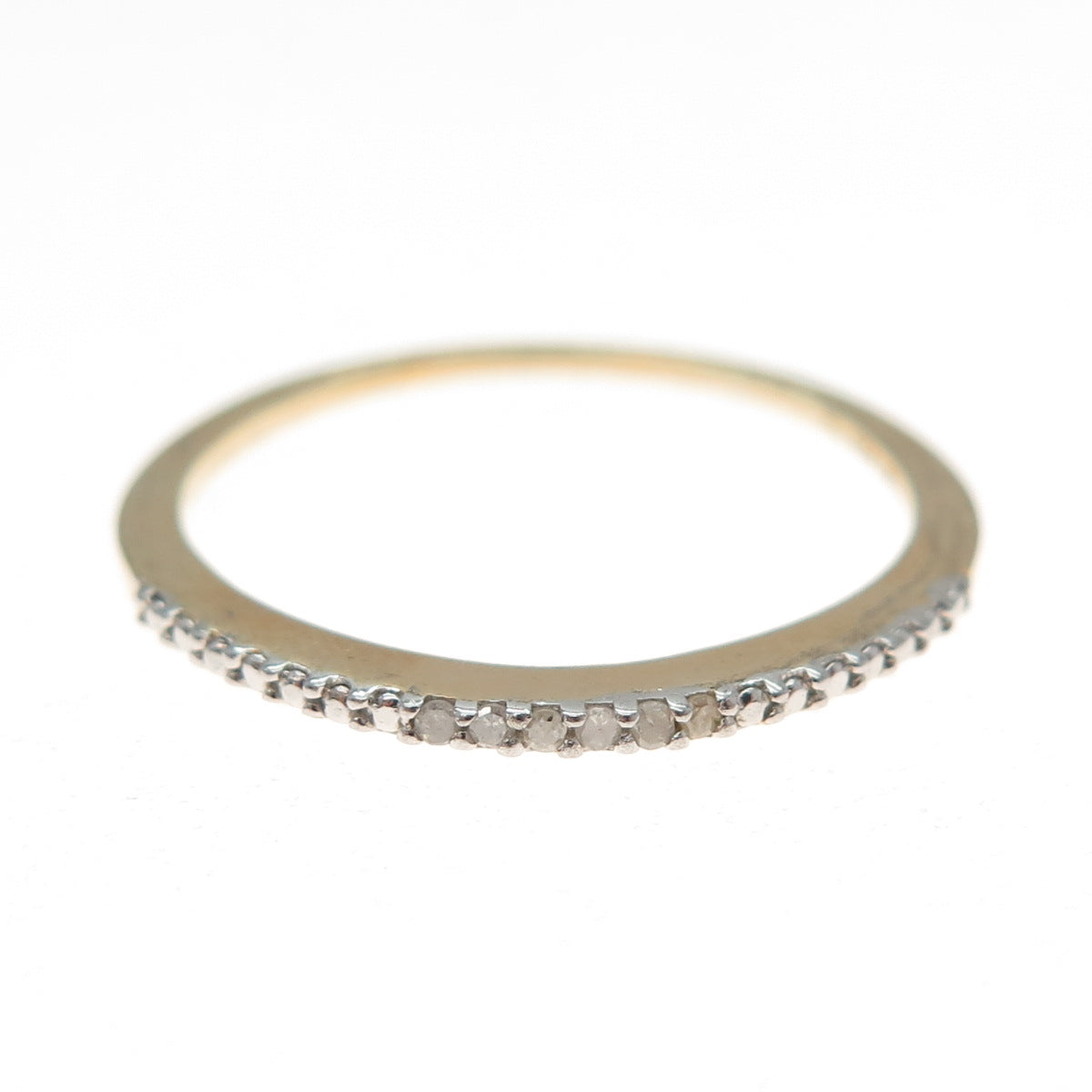 DBJ DEE BERKLE 925 Sterling Gold Plated Real Diamond Stackable Ring Size 10.25