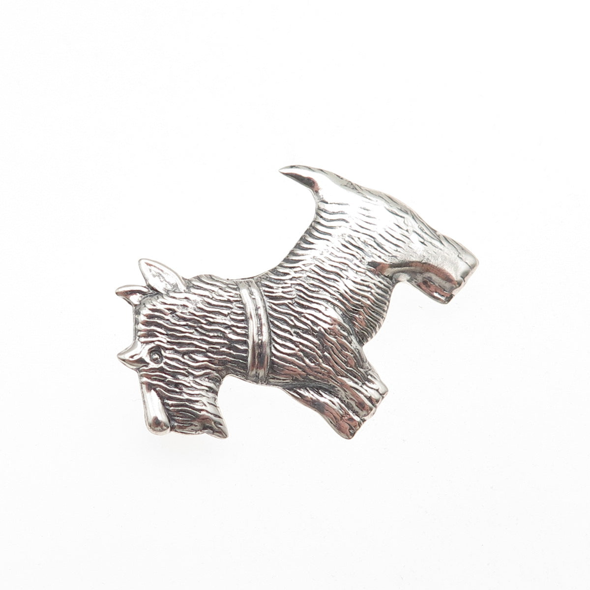 925 Sterling Silver Vintage Scottish Terrier Dog Oxidized Pin Brooch