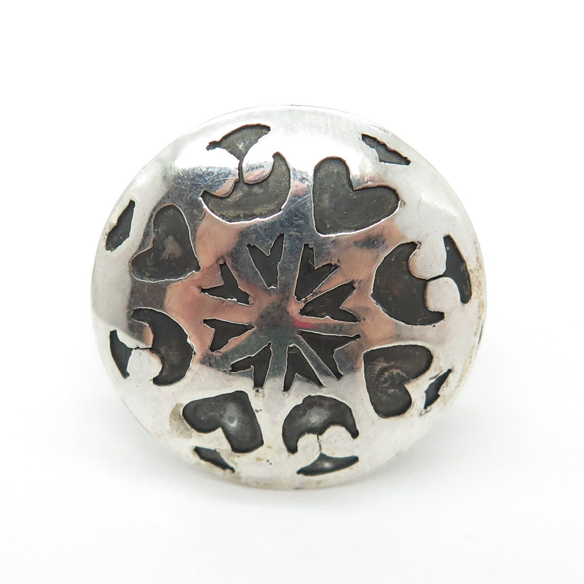 925 Sterling Silver Vintage Spades Playing Cards Symbol Oxidized Ring Size 7