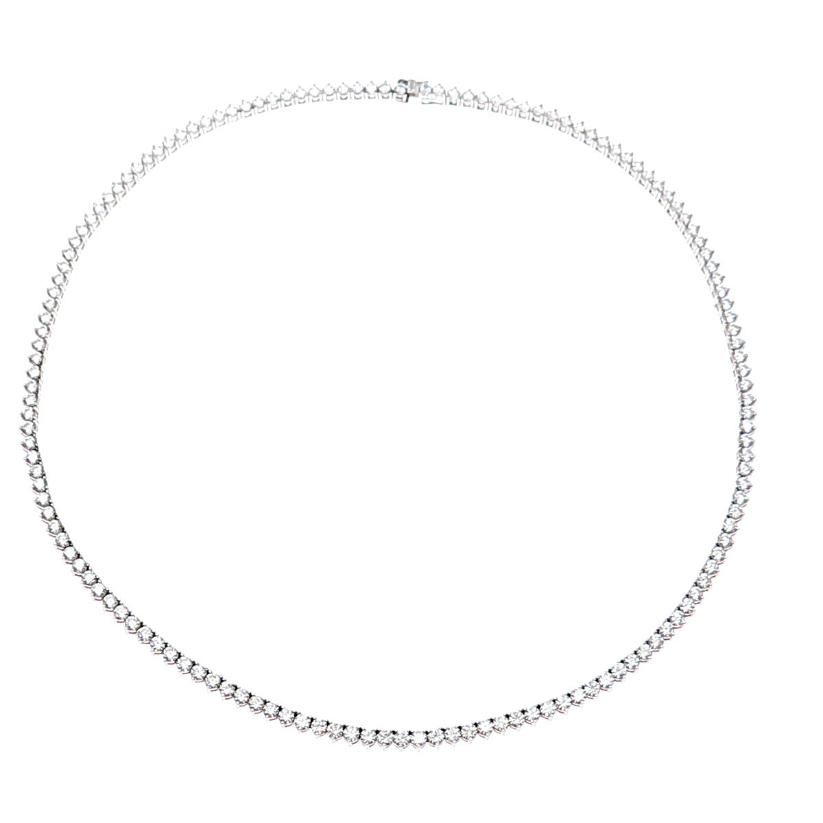 925 Sterling Silver Round-Cut C Z Tennis Chain Necklace 18"