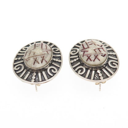 ZEALANDIA 925 Sterling Silver Vintage Minoan Crete Oxidized Earrings