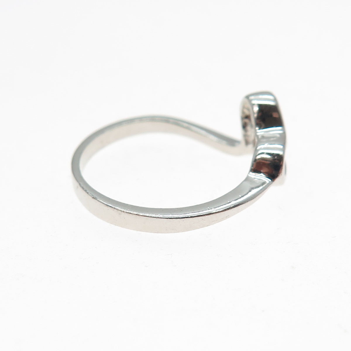 925 Sterling Silver Round-Cut Champagne C Z Modernist Heart Ring Size 7.75