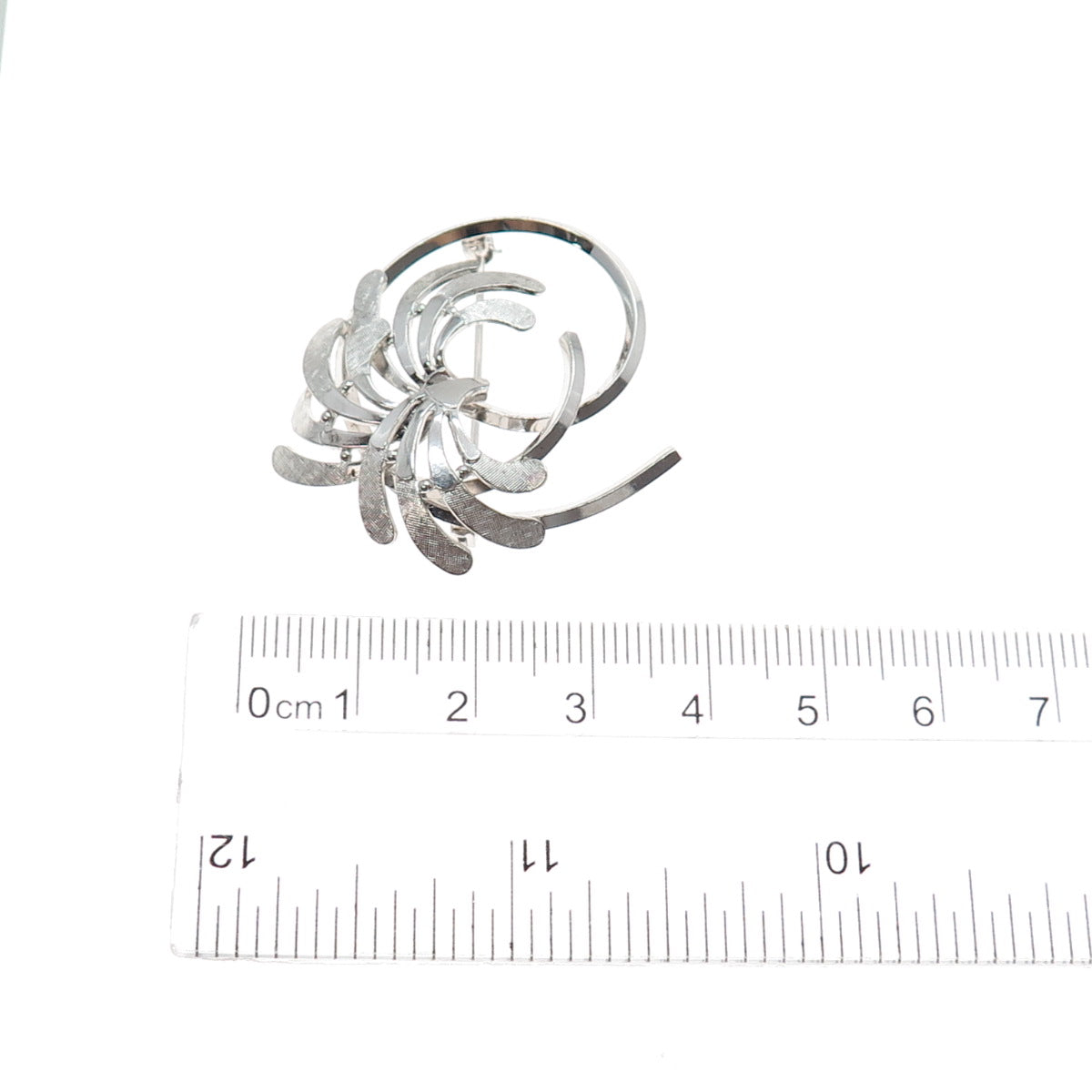 VAN DELL 925 Sterling Silver Antique Art Deco Floral Pin Brooch