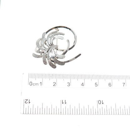 VAN DELL 925 Sterling Silver Antique Art Deco Floral Pin Brooch