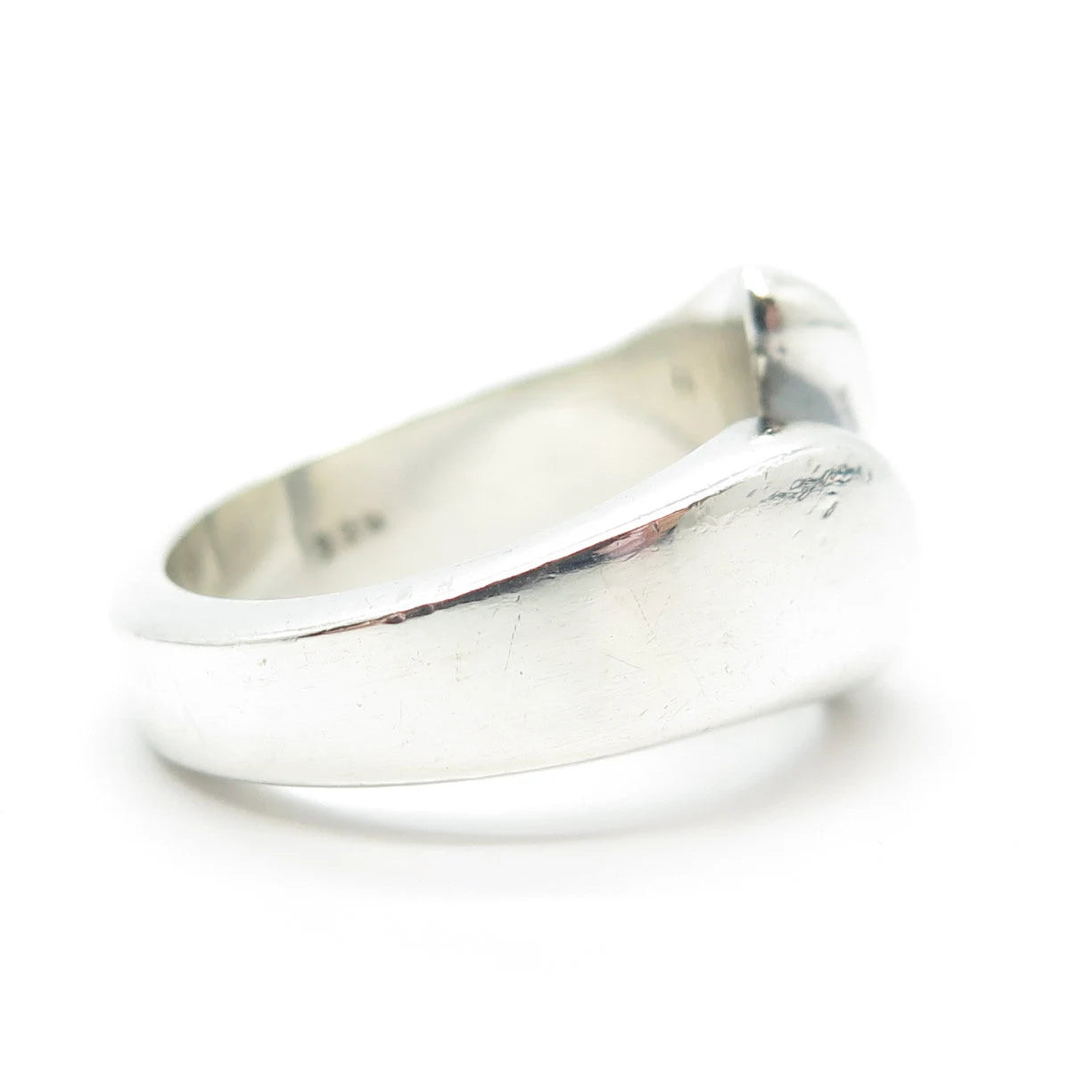 925 Sterling Silver Vintage Ribbed Ring Size 7.5
