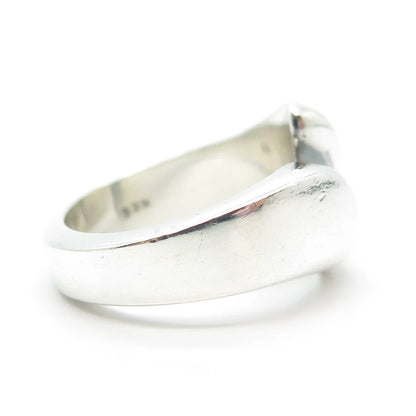 925 Sterling Silver Vintage Ribbed Ring Size 7.5