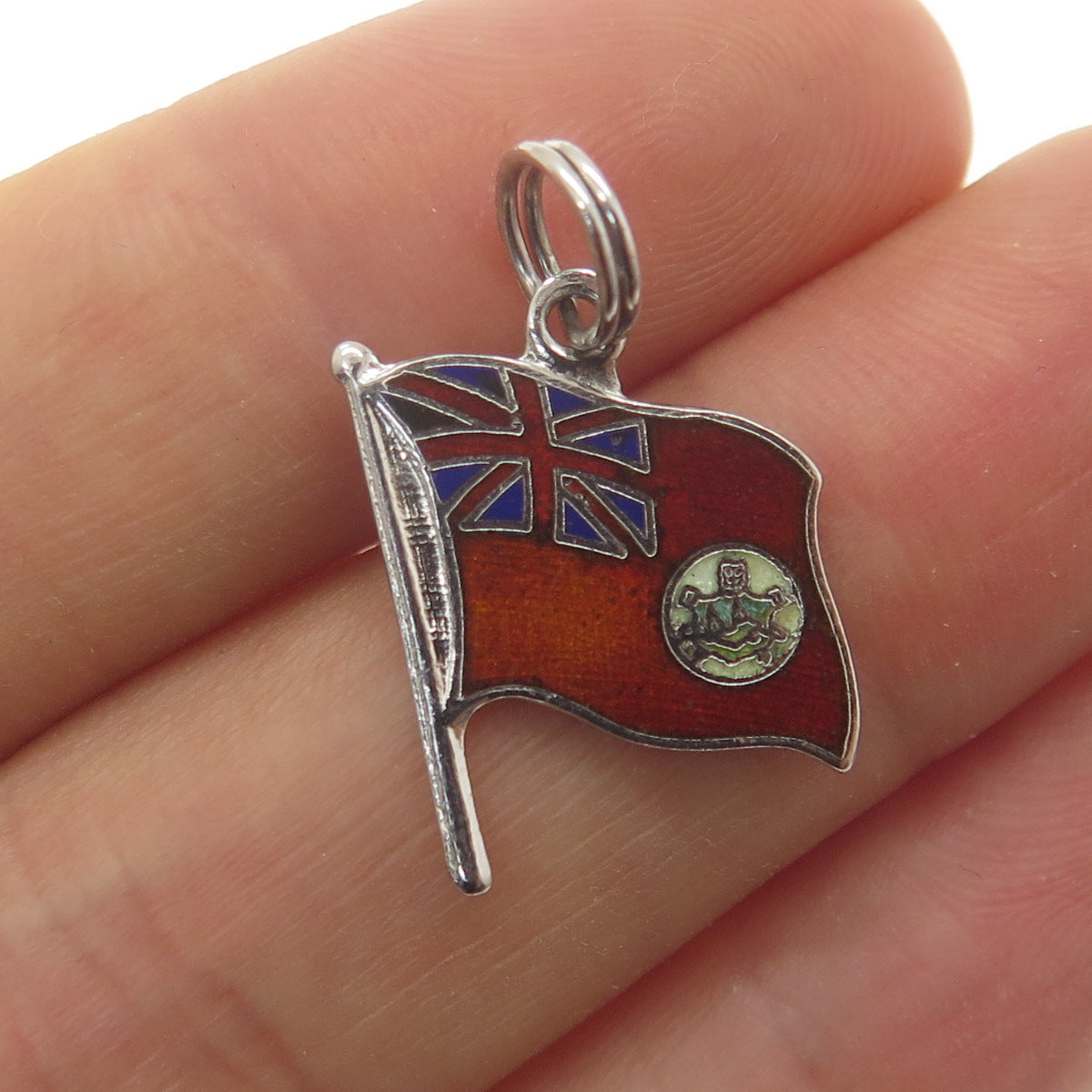 BREADNER CO. Sterling Silver Vintage Enamel Union Red Ensign Minimalist Pendant