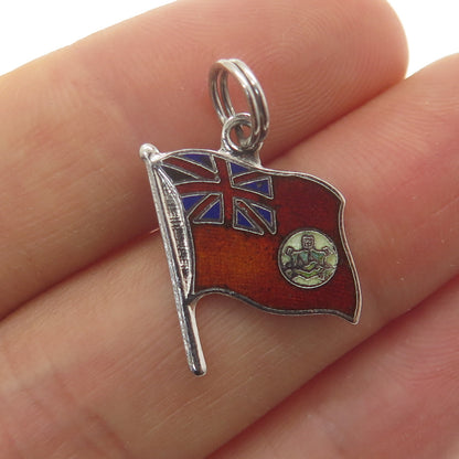 BREADNER CO. Sterling Silver Vintage Enamel Union Red Ensign Minimalist Pendant