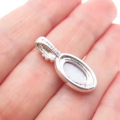 MICHELLE ALBALA 925 Sterling Silver Vintage Real MOP Minimalist Charm Pendant