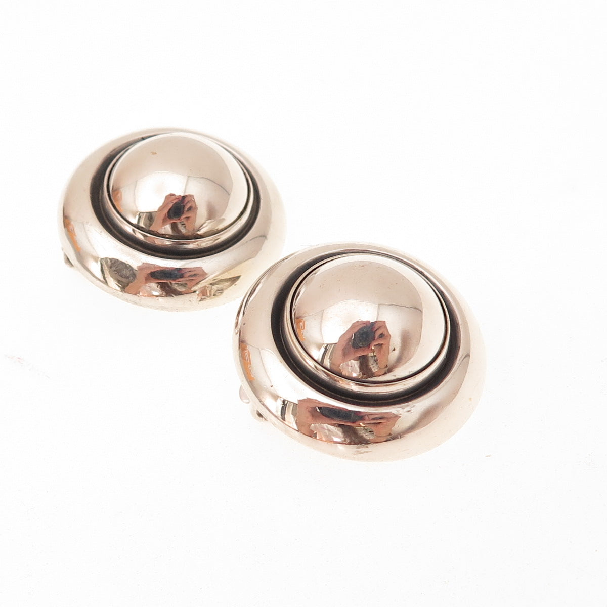 Niels Erik From 925S Sterling Silver Vintage Denmark Modernist Clip On Earrings