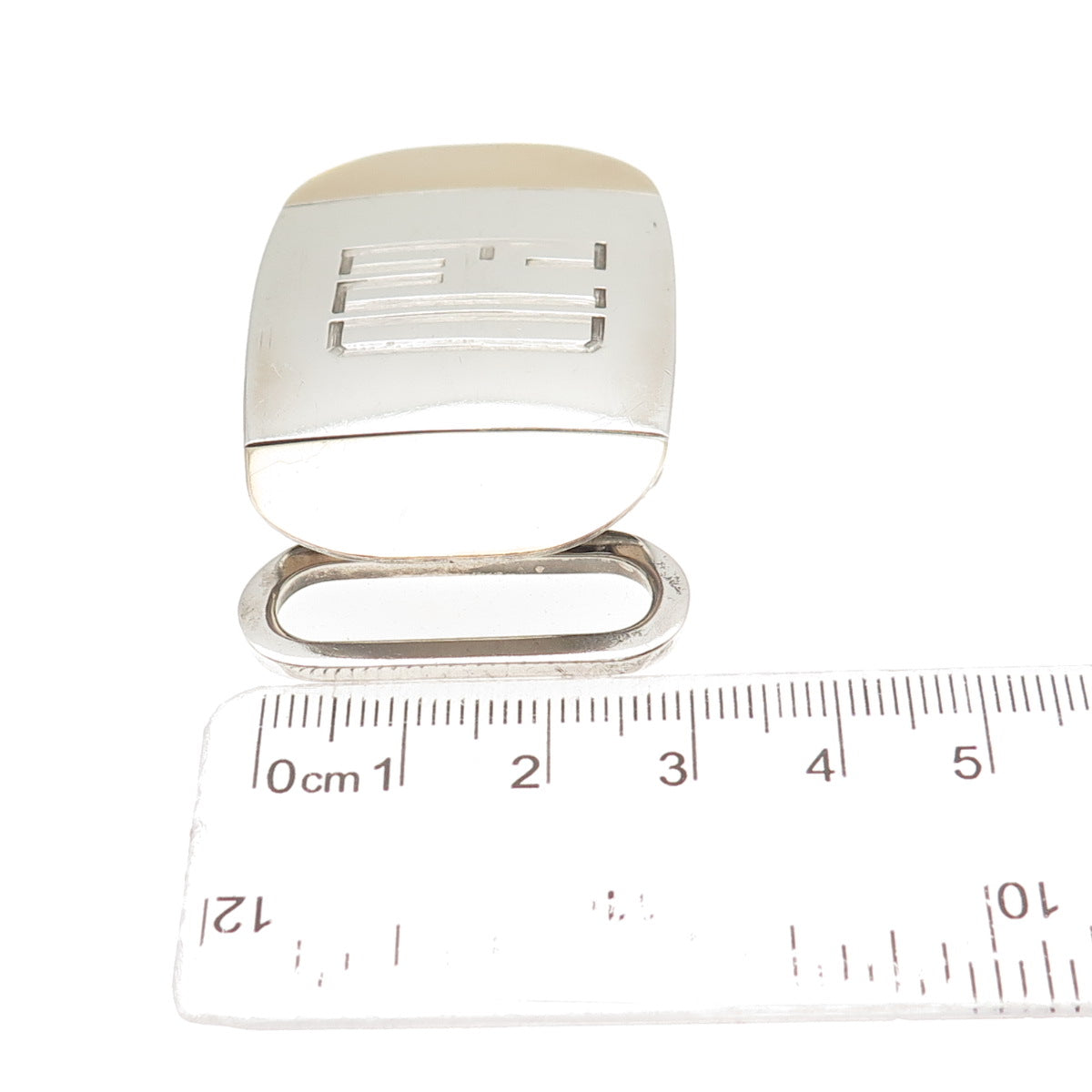 Tiffany & Co. 925 Sterling Silver 14K Gold Vintage EJD Monogram Belt Buckle