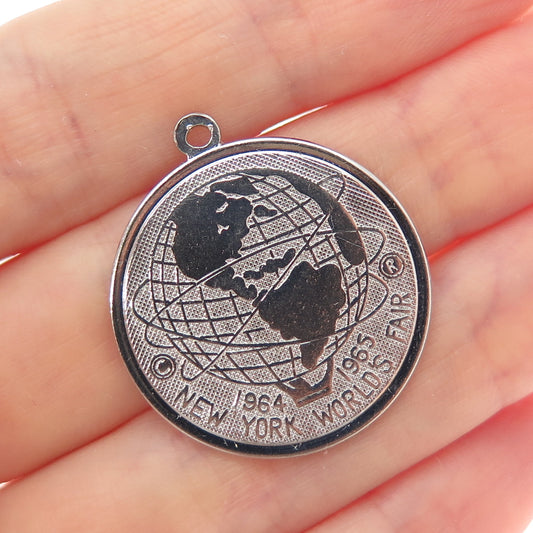 925 Sterling Silver Vintage 1961 CWC New York World's Fair Charm Pendant