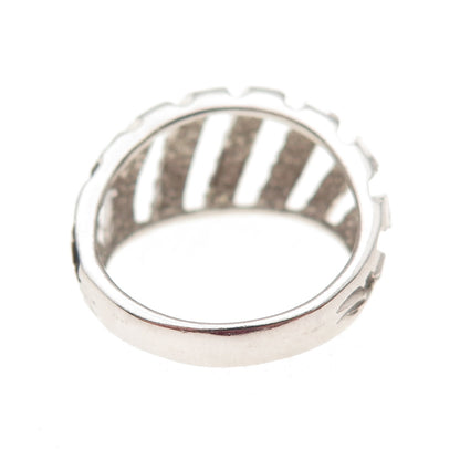 Chapal Zenray 925 Sterling Silver Modernist Ribbed Dome Ring Size 7.25