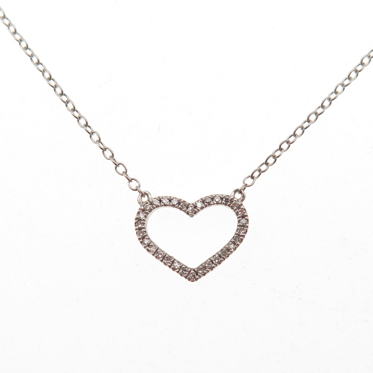 Emma Skye 925 Sterling Silver Real Diamond Heart Cable Chain Necklace 18-20"