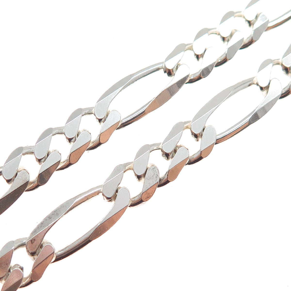 925 Sterling Silver Vintage Figaro Chain Necklace 20"