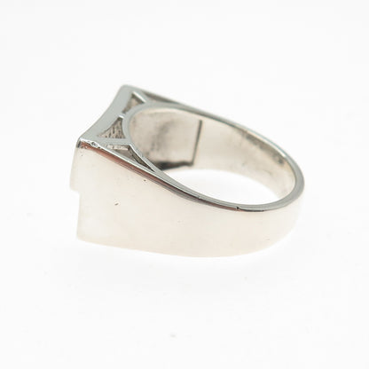 925 Sterling Silver Round-Cut C Z Sparkle Two-Bar Ring Size 10.25