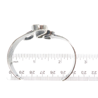 925 Sterling Silver Vintage Modernist Wavy Oxidized Adjustable Bracelet 6.25"