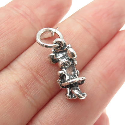 925 Sterling Silver Vintage Mexico Minnie Mouse Oxidized Minimalist Pendant