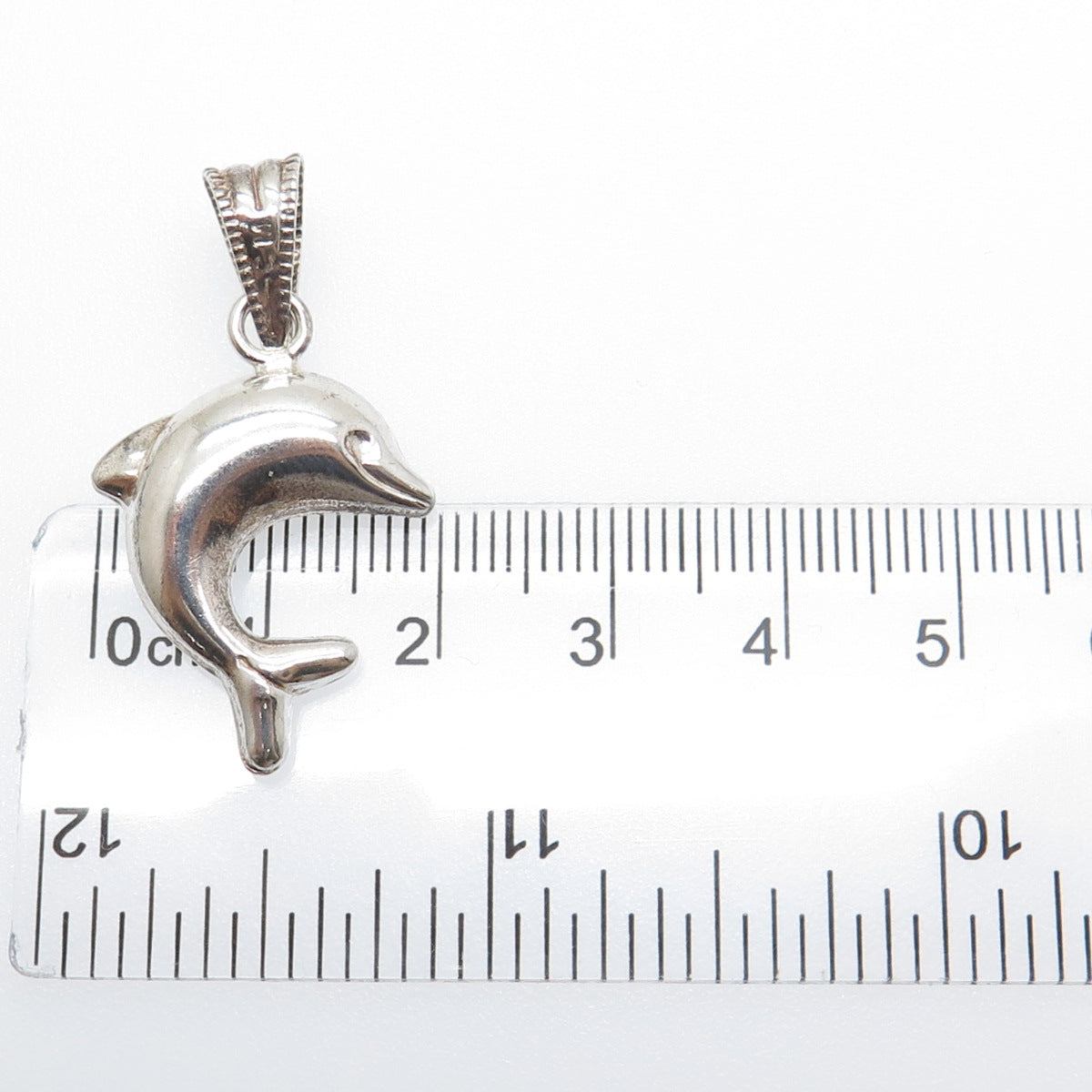 950 Silver Vintage Friendly Dolphin Charm Pendant