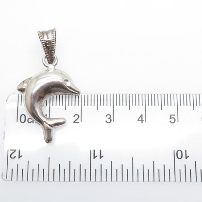 950 Silver Vintage Friendly Dolphin Charm Pendant