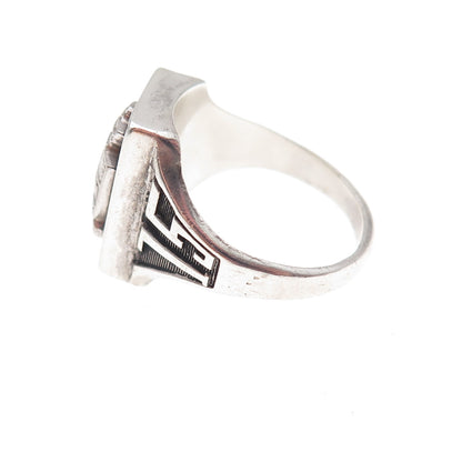 Jostens Sterling Silver Vintage 1975 Black Onyx Esse Quam Videri Ring Size 6.5