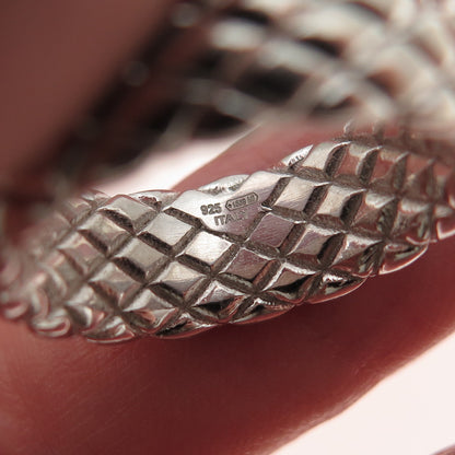 925 Sterling Silver Italy Dragon Skin Band Ring Size 7.5