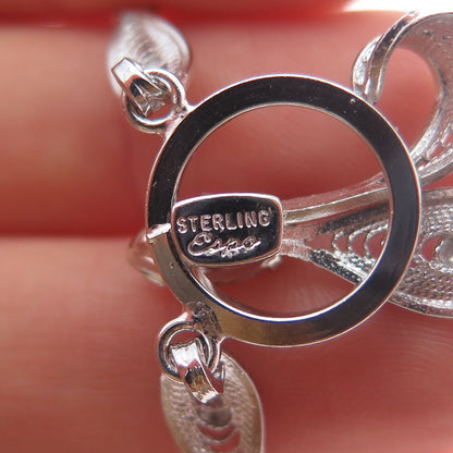 ESPO JOSEPH ESPOSITO Sterling Silver Vintage Rhinestone Filigree Necklace 16"