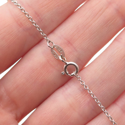 925 Sterling Silver Round-Cut Pink C Z Graduated Drop Cable Chain Necklace 18"