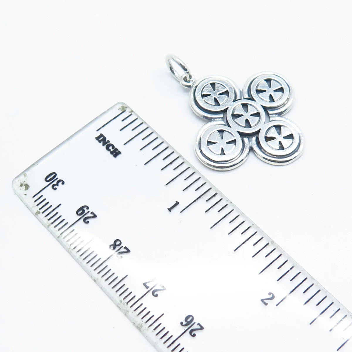 950 Silver Vintage Abstract Cross Charm Pendant