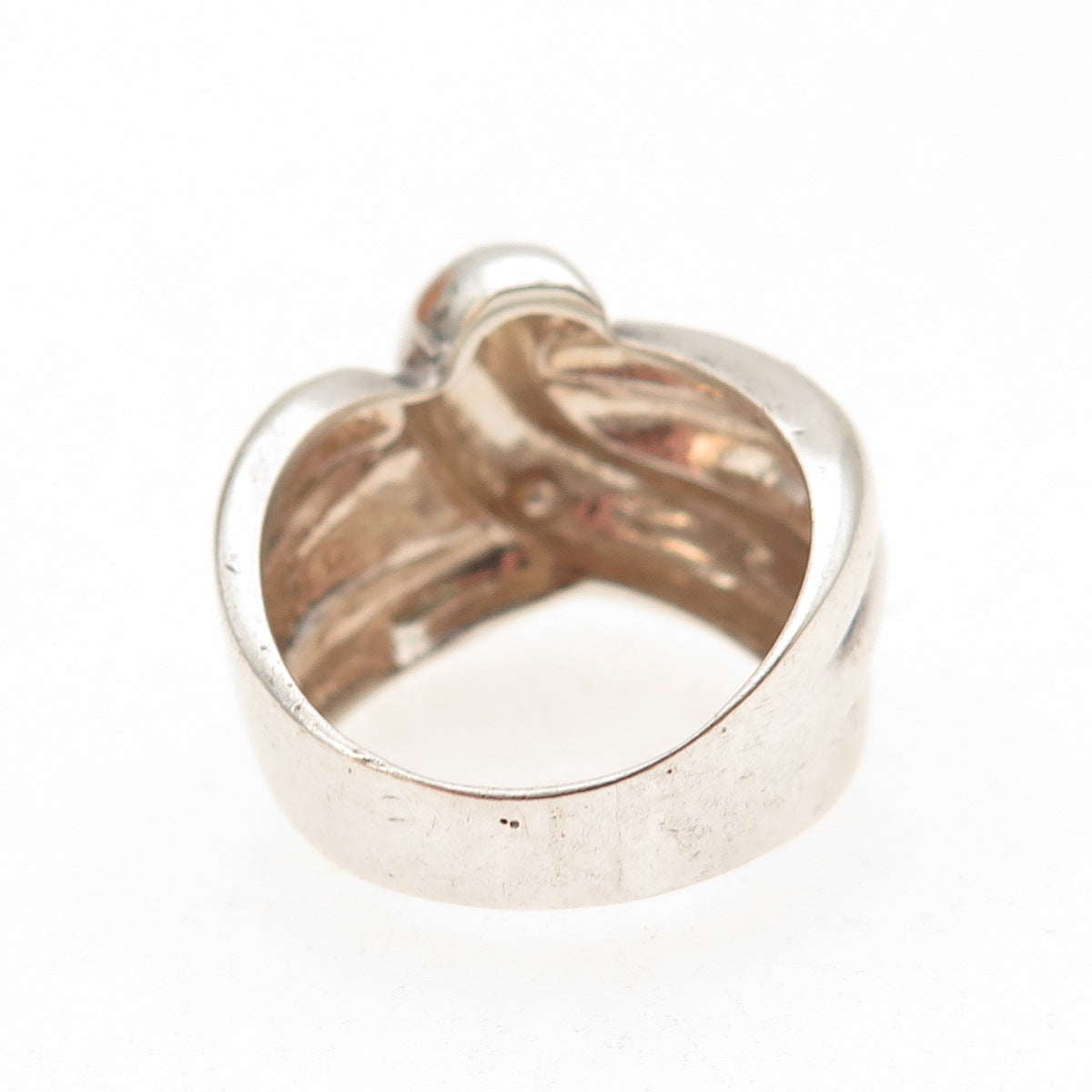 925 Sterling Silver Vintage Modernist Oxidized Ring Size 6.75