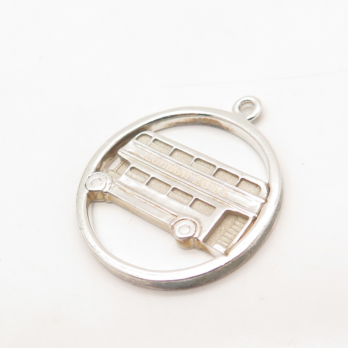 925 Sterling Silver Vintage "London 2015" Double-decker Bus Pendant