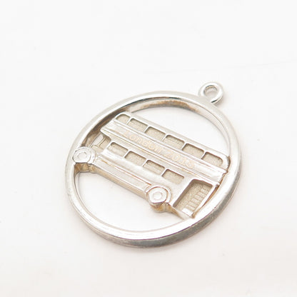 925 Sterling Silver Vintage "London 2015" Double-decker Bus Pendant