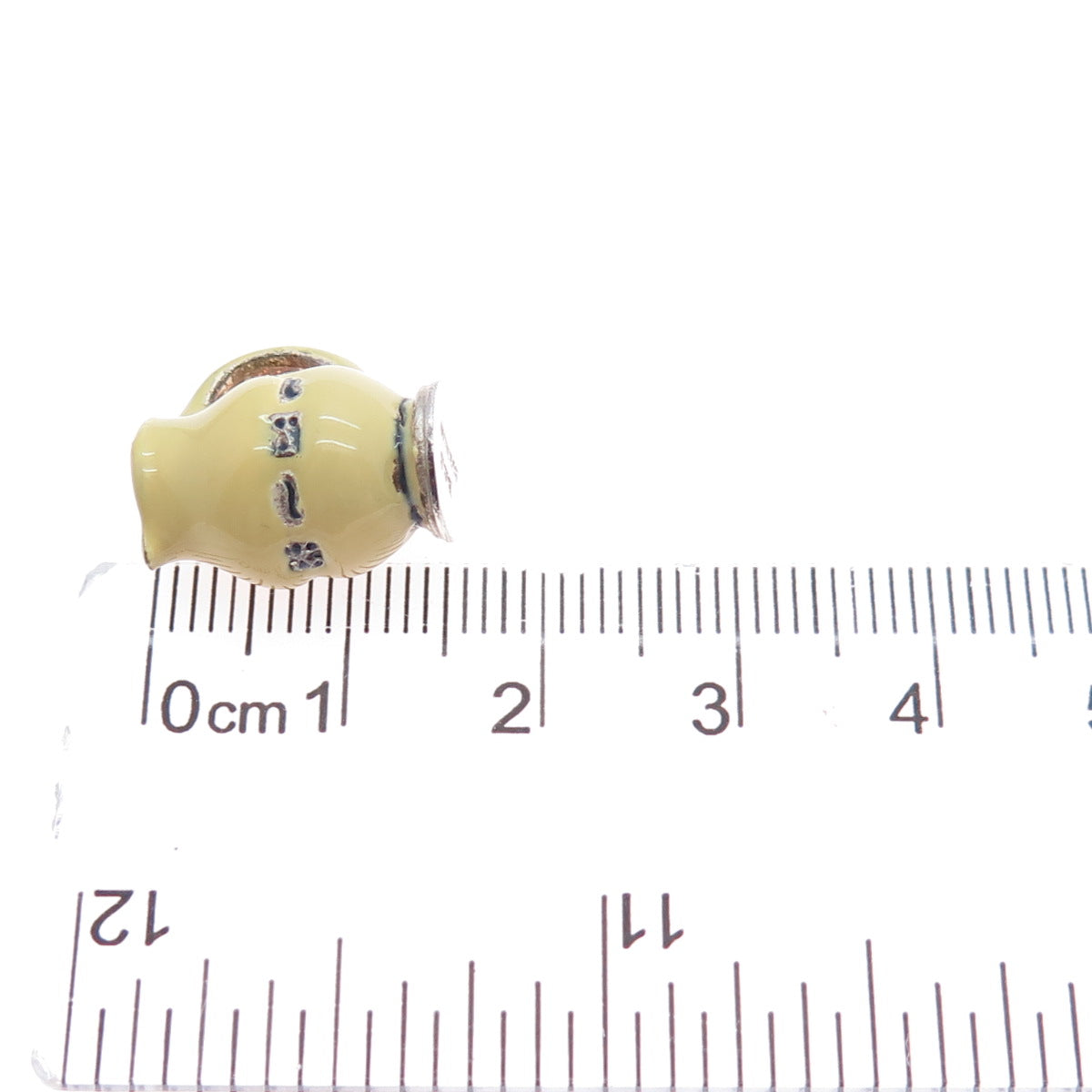 925 Sterling Silver Vintage BCS Enamel Pitcher Minimalist 3D Charm Pendant