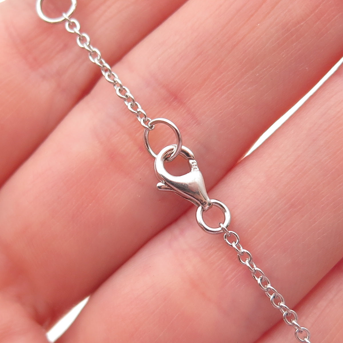 925 Sterling Silver Round-Cut C Z Cross Cable Chain Necklace 16-18"