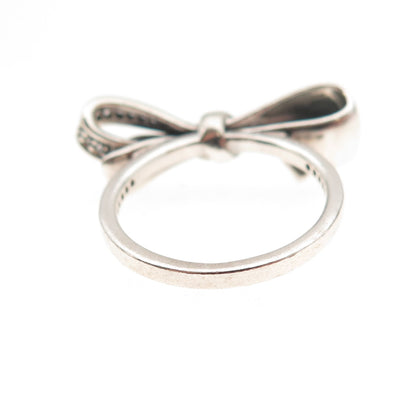 Pandora 925 Sterling Silver C Z Brilliant Bow Ring Size 5.5