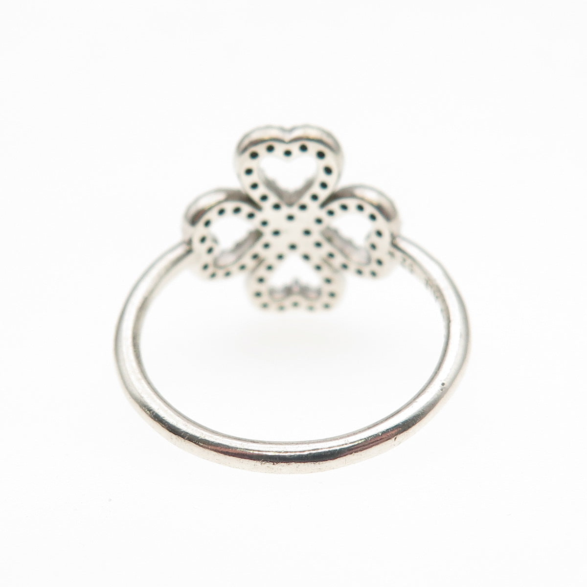 Pandora 925 Sterling Silver Round-Cut C Z Petals of Love Ring Size 6.25