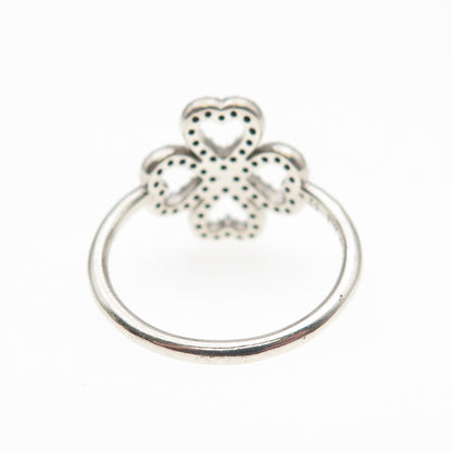 Pandora 925 Sterling Silver Round-Cut C Z Petals of Love Ring Size 6.25