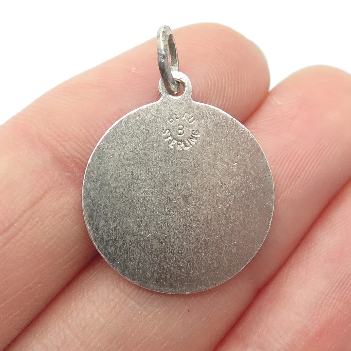 925 Sterling Silver Vintage Beau Enamel “Sweet 16” Round Pendant