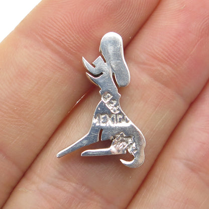 925 Sterling Silver Vintage Mexico Abstract Animal Slide Pendant