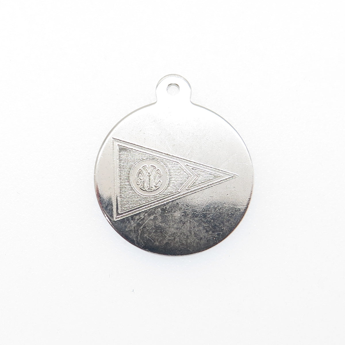 ELCO 925 Sterling Silver Vintage American Yacht Club Minimalist Charm Pendant