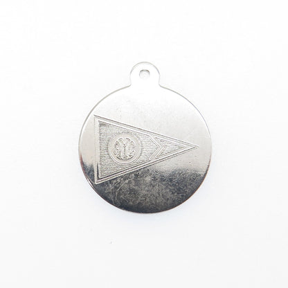 ELCO 925 Sterling Silver Vintage American Yacht Club Minimalist Charm Pendant