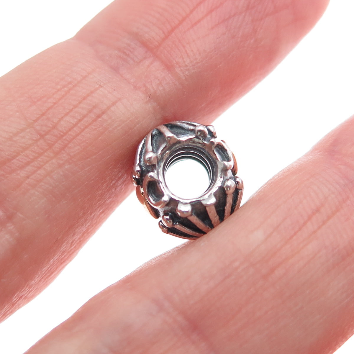 PANDORA 925 Sterling Silver & Gold Love and Hugs Slide Bead Charm