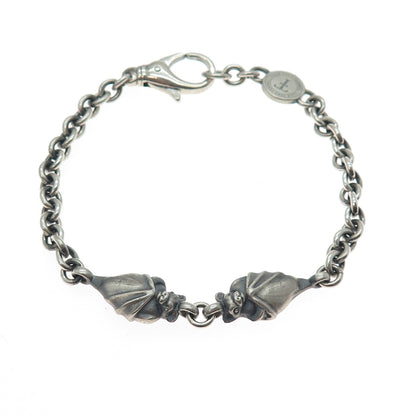 Theo Fennell 925 Sterling Silver Vintage London Bat Oxidized Bracelet 8.25"