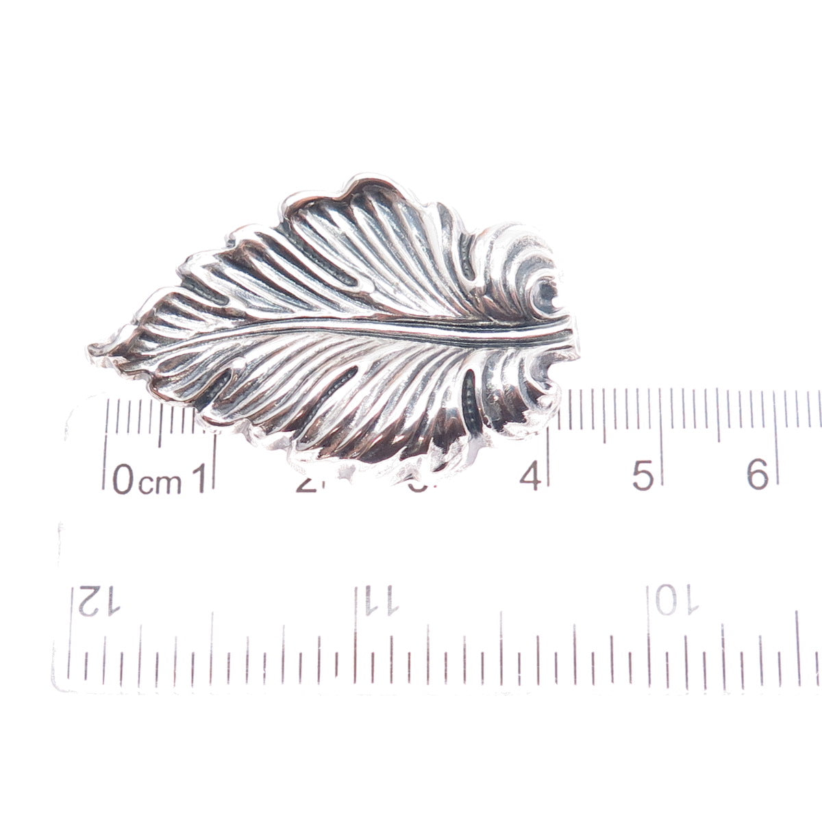 JEWELART 925 Sterling Silver Vintage Floral Leaf Oxidized Pin Brooch