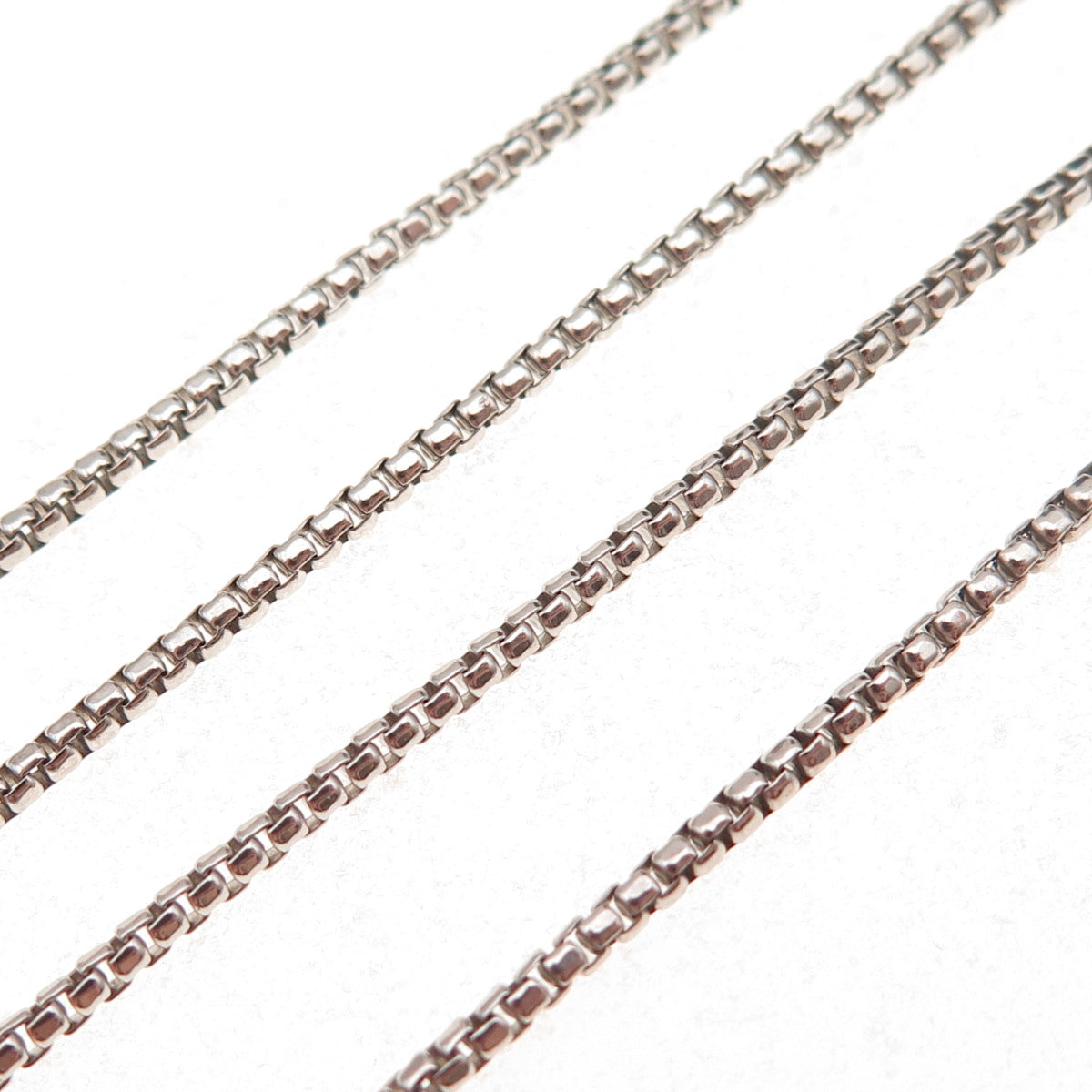925 Sterling Silver Italy Round Box Chain Necklace 18"