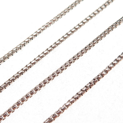 925 Sterling Silver Italy Round Box Chain Necklace 18"